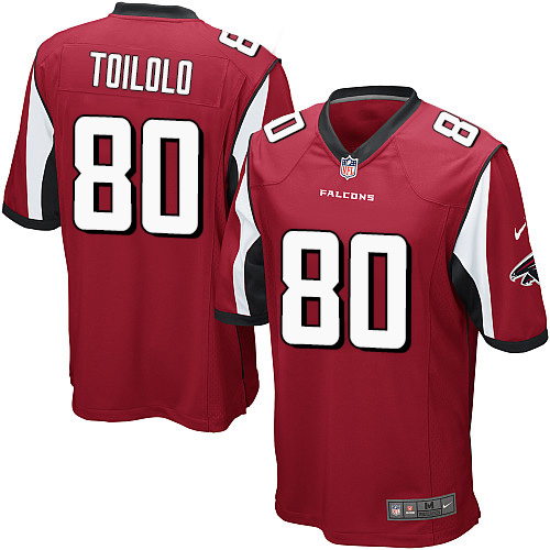 Men's Game Levine Toilolo Nike Jersey Red Home - #80 NFL Atlanta Falcons